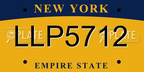 LLP5712 New York License Plate
