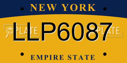 LLP6087 New York License Plate