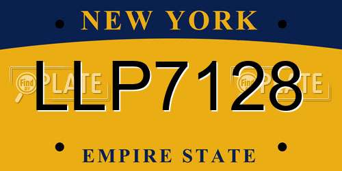 LLP7128 New York License Plate