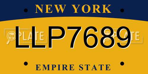 LLP7689 New York License Plate
