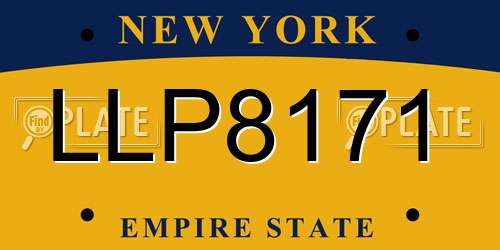 LLP8171 New York License Plate
