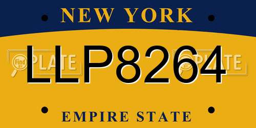 LLP8264 New York License Plate