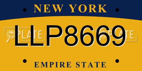LLP8669 New York License Plate