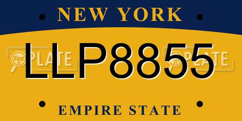 LLP8855 New York License Plate