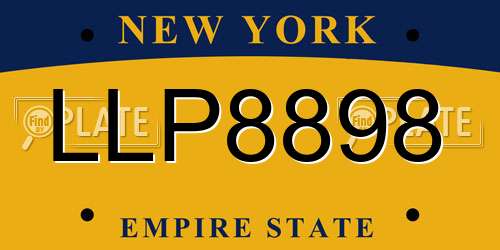 LLP8898 New York License Plate