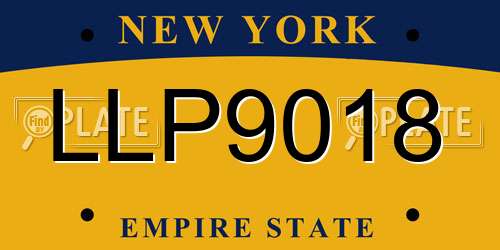 LLP9018 New York License Plate