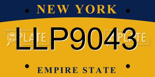 LLP9043 New York License Plate