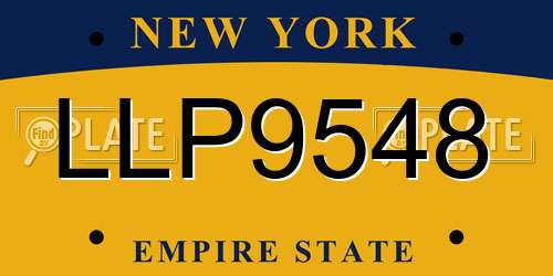 LLP9548 New York License Plate