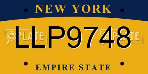 LLP9748 New York License Plate