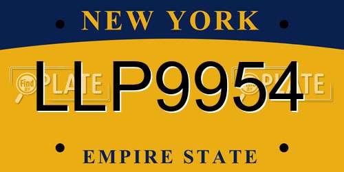LLP9954 New York License Plate