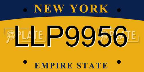 LLP9956 New York License Plate