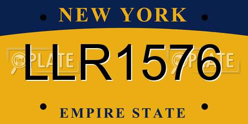 LLR1576 New York License Plate