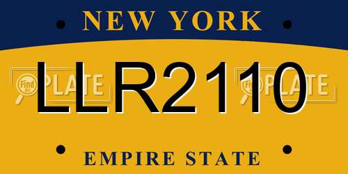 LLR2110 New York License Plate