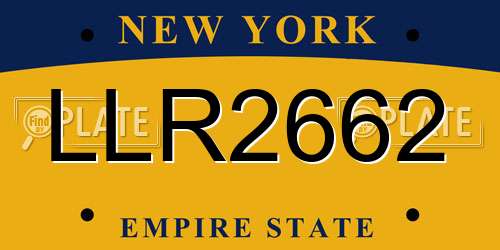 LLR2662 New York License Plate