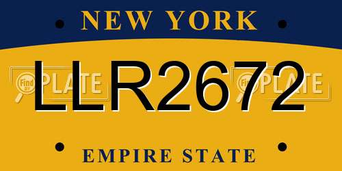 LLR2672 New York License Plate