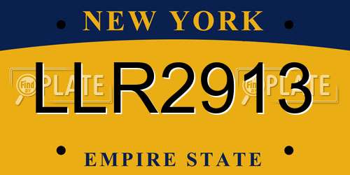 LLR2913 New York License Plate