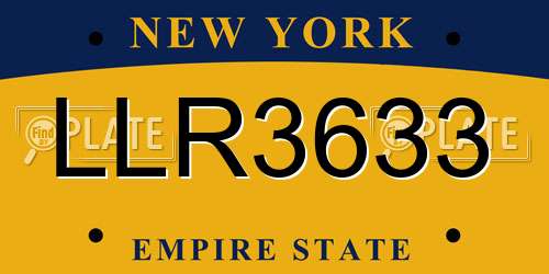 LLR3633 New York License Plate