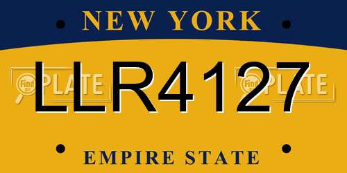 LLR4127 New York License Plate