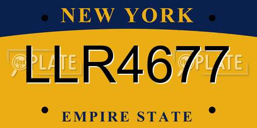 LLR4677 New York License Plate