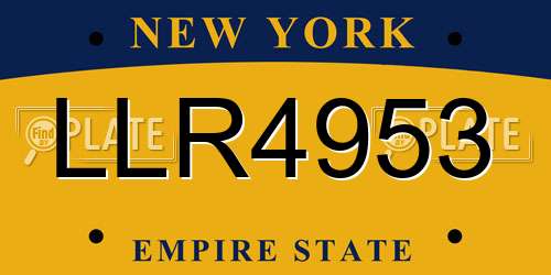 LLR4953 New York License Plate