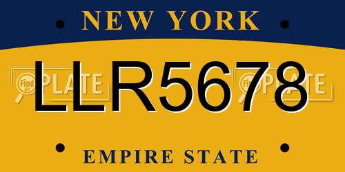 LLR5678 New York License Plate