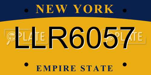 LLR6057 New York License Plate