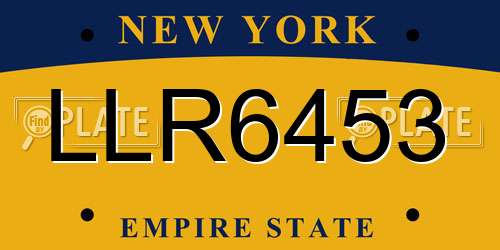 LLR6453 New York License Plate