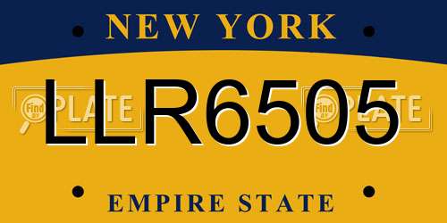 LLR6505 New York License Plate