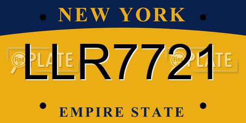 LLR7721 New York License Plate