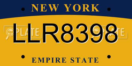 LLR8398 New York License Plate