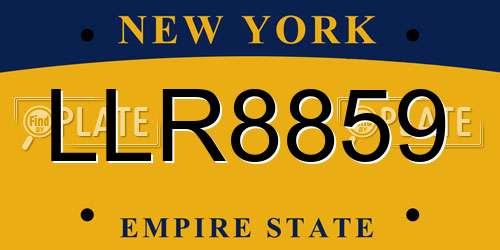 LLR8859 New York License Plate