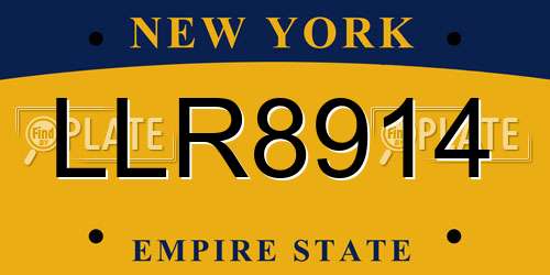LLR8914 New York License Plate