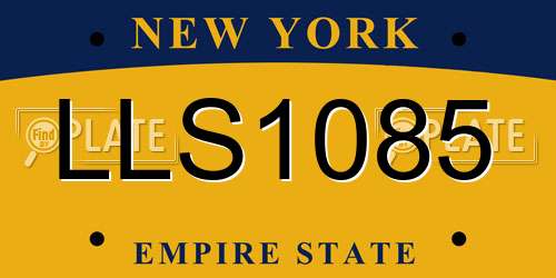 LLS1085 New York License Plate