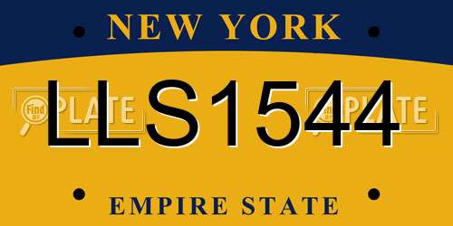 LLS1544 New York License Plate
