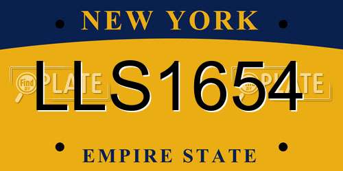 LLS1654 New York License Plate