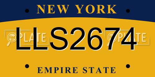 LLS2674 New York License Plate