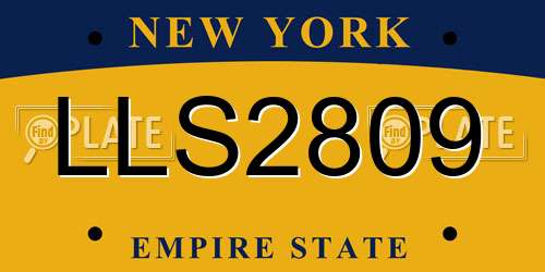 LLS2809 New York License Plate