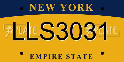 LLS3031 New York License Plate