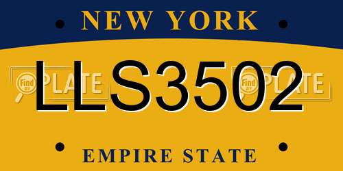 LLS3502 New York License Plate