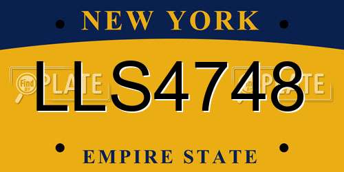 LLS4748 New York License Plate