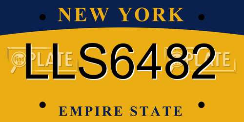 LLS6482 New York License Plate