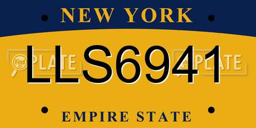 LLS6941 New York License Plate