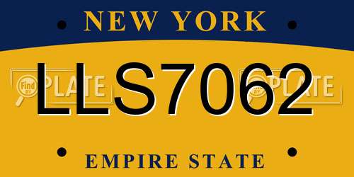LLS7062 New York License Plate