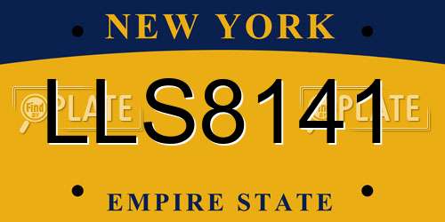 LLS8141 New York License Plate