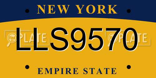 LLS9570 New York License Plate