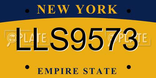 LLS9573 New York License Plate