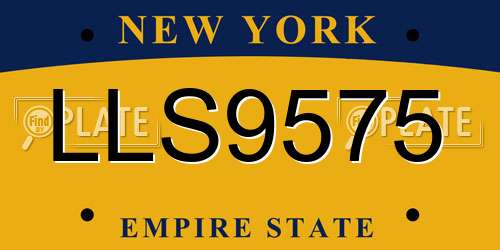 LLS9575 New York License Plate