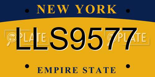 LLS9577 New York License Plate