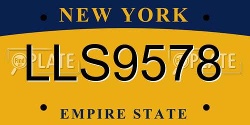LLS9578 New York License Plate