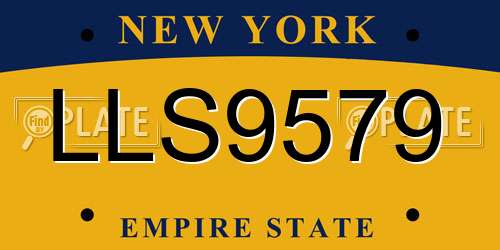 LLS9579 New York License Plate